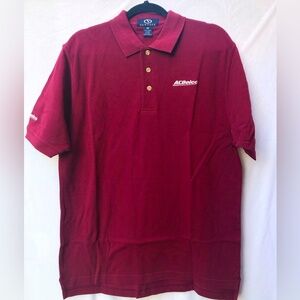New Vantage Mens M Burgundy ACDelco Polo Cotton Short Sleeve Logo Work Academia